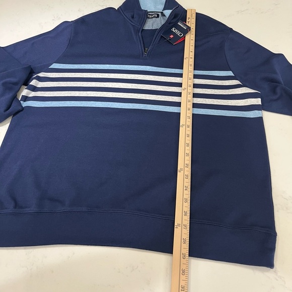 Chaps Men's Blue and Gray Zip-Up Sweater - Picture 11 of 15